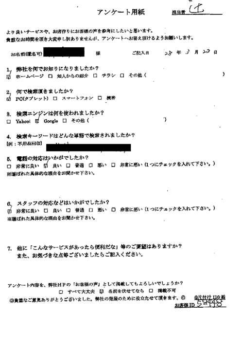 生駒市・30代女性/匿名希望様